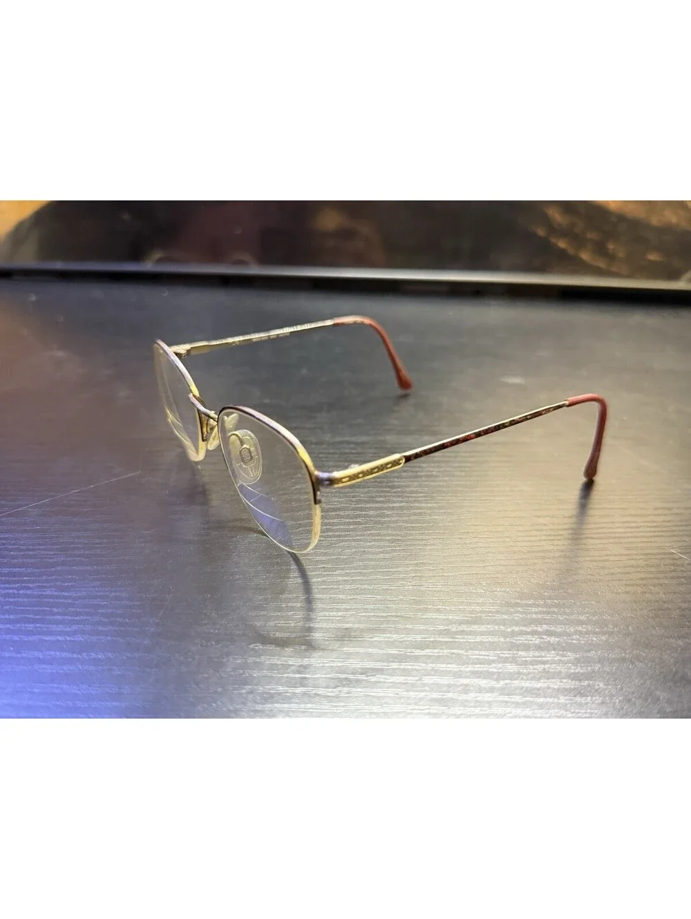 Vintage Tura 908 WIN 49-19 Eyeglasses Frames Brown Gold Japan 135mm